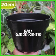 HITAM 20cm Black Plastic Pot - 20Cm Plant Pot