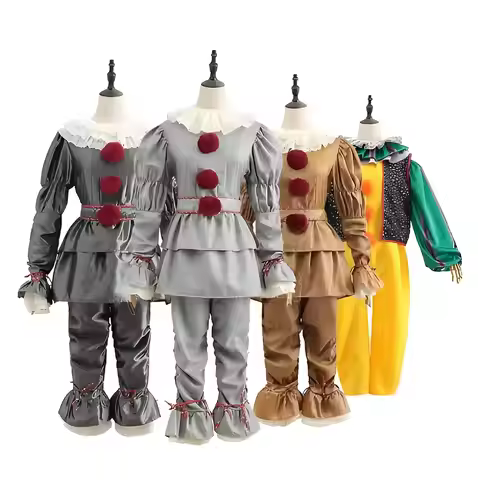 Anime Night Clown Joker Adult Pennywise Cosplay Costume Halloween Clown Stephen King Men Women Cos S