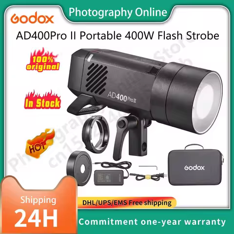 Godox AD400 Pro II AD400Pro II Portable 400W Outdoor Flash Strobe, 2.4G TTL 1/8000 HSS Monolight, 26