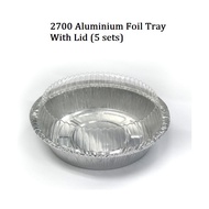 2700 Aluminium Foil Tray With Lid / Round Foil Tray / Bekas Aluminium (5 Sets)