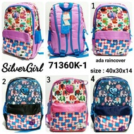 Silver girl elephant character backpack school bag 71360K-1 and latest