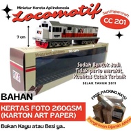 TERBARU miniatur kereta api - Lokomotif CC201 putih orens KAI