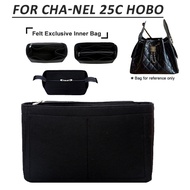 Felt Insert Organizer Bag for C-hanel 25C Hobo Bag Mini Bag Lining Handbag Inner Cosmetics Storage B