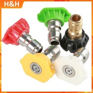 【H&H】 1/4" Quick Connect Rotary Coupler with 5 Nozzles for High Pressure Car Washer