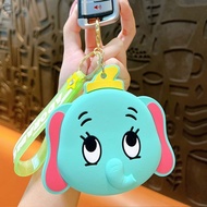 AUGUSTINA Dumbo Elephant Bag Keychain, Change Storage Bag Cartoon Silicone Coin Purse, Cute Lightwei