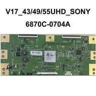 1 ชิ้น TCON บอร์ด V17-43/49/55UHD-SON MEMC-60Hz-Ver0.3 6870C-0704A ทีวี T-CON Logic Board