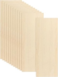 QUARKZMAN Pack of 12 Basswood Panels 12 x 4 x 1/8 Inch Plywood Wood Panels Lightweight/Durable for P