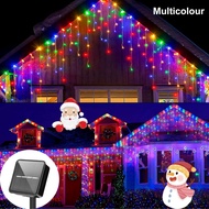 Outdoor Icicle lights String Warm White Christmas Lights Waterproof Eaves Lights for Yard Party Indo