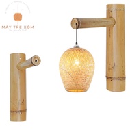 Wall-mounted bamboo covers with string lights, rattan lampshades, wooden lamps Rattan Wall Light