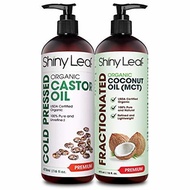 ▶$1 Shop Coupon◀  Organic Cold-Pressed Castor Oil and Fractionated Coconut Oil (MCT) for Hair Growth