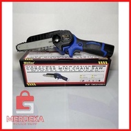 mesin chainsaw mini cordless 6” mollar / mesin chainsaw mini baterai