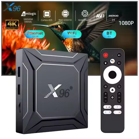 X96 M200 Android 14 TV Box 4GB+64GB WiFi 6 BT5.0 Amlogic S905X5M 4K HDR10+ AV1 AI-SR HDMI Gigabit LA