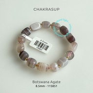 【ACTUAL UNIT】Natural Botswana Agate Cube Bead Bracelet w/Certificate
