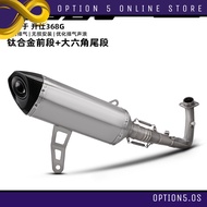 Akrapovic Zontes 368G Titanium Exhaust Pipe and Muffler Full System Exhaust for Scooters Zontes 368G