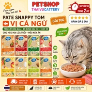 Combo of 2 packs of Snappy Tom Pate Tuna and fruit flavor, vegetable and fiber supplement for cats o