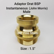 BSP 1.5 in Instaneous John Morris Male External Thread Fire Adapter