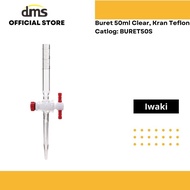 Buret 50ml Clear, Kran Teflon Iwaki