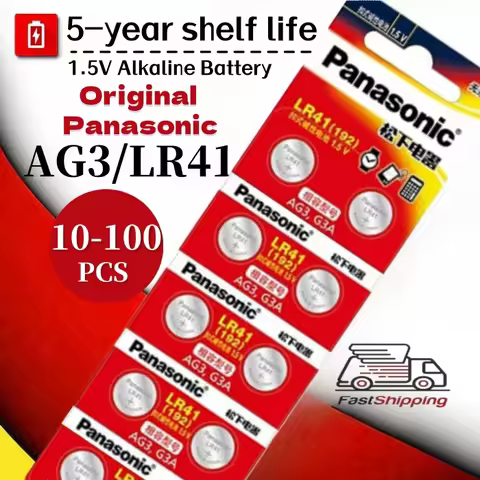 NEW 10-100PCS Panasonic AG3 Battery LR41 Cell Coin Alkaline Button Batteries SR41 192 384 SR41SW For