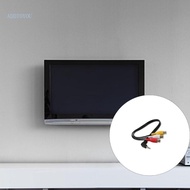 【3C】 Flexible 3 5mm to 3RCA Cable Featuring Angled 1 8inch TRRS Male to 3RCA Viedo Cord for Tight Sp