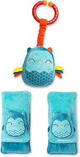 Diono Baby Owl Character Car Seat Straps & Toy, Shoulder Pads for Baby, Infant, Toddler, 2 Pack Soft