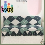 Sofa Bed Cov er No Arm Rest Elastic Printed Anti Slip Skirt Sofa Bed Cover 3/4 Seater Armless Sofa B