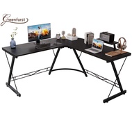 Greenforst โต๊ะคอมพิวเตอร์ โต๊ะทำงาน โต๊ะรูปตัว L พร้อมชั้นวางของ ดีไซน์ใหม่ทรงทันสมัย รุ่น A-2234/A-2279 A-2234-สีดำ One