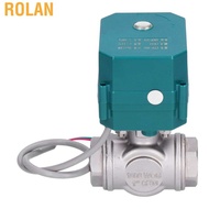 Rolan 3 Way Motorized Ball Valve Stainless Steel L/T Type Built‑In