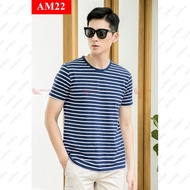 Áo thun áo phông nam kẻ sọc ngang phối 2 màu chính hãng Cardina