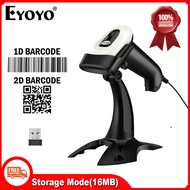 Eyoyo Bluetooth Barcode Scanner 1D 2D Barcode Scanner QR Code Reader with Adjustable Stand Evnvn Wir