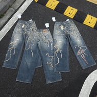 Acne studio1981 Crystal Bow Waist Loose Jeans