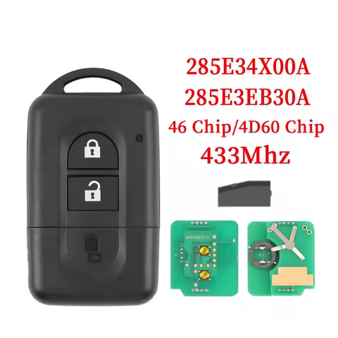 Ly 285E3-4X00A/EB30A/AX605/BC00A ID46/4D60 Chip 433MHz Car Remote Key For Nissan Xtrail Qashqai Note