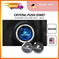 Toyota Alphard Vellfire crystal push start button 3D diamond shape engine start stop cover agh30 anh
