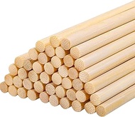 Pack of 100 Round Wooden Sticks, 30 cm x 6 mm Wooden Sticks for Crafts, Wooden Round Sticks, Craft S