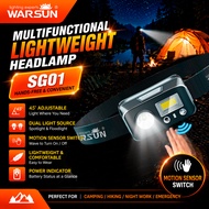 WARSUN SG01,,LED,,,  WARSUN SG01 Lampu Kepala Boleh Cas Sangat Terang LED Lampu Kepala Sensor Geraka