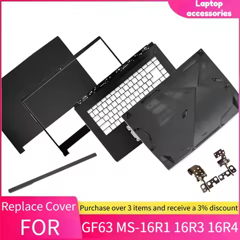 For MSI GF63 MS-16R1 MS-16R3 16R4 Laptop Accessories NEW Notebook LCD Back Cover/Front Bezel/Hinges 