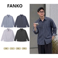 - Men's Long-Sleeved Linen Shirt with Buttoned Plaid Style FK37
