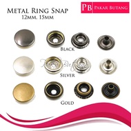 10set Metal Ring Snap Butang Katup Butang Baju Askar Butang Ketip Jeans Dan Bag Buttons Silver Bronz