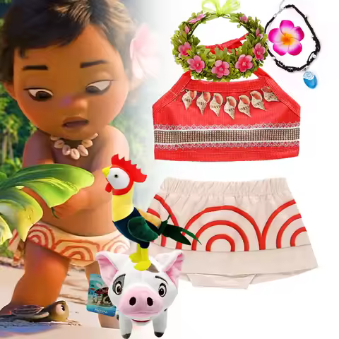 DISNEY Moana Dress Costumes Cosplay Girl Dresses Anime Movie Moana Costume Halloween Costumes Gifts 