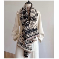 Soft and smooth floral scarf, size 185x75cm, keeps warm in autumn and winter, easy to mix and match 