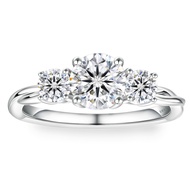 KRKC 1.6CT/1CT Moissanite Ring for Women 3 Stone/Solitaire Engagement Ring, D Color VVS1 Clarity Lab