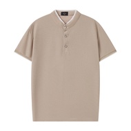 ICM T625 Premium Version Chinese Collar Polo Shirts for Men Plain Short Sleeve Henry Collar Shirt