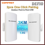 DEFIO 2ชิ้น Comfast สะพานวิทยุกลางแจ้ง5GHz 300Mbps CPE เราเตอร์อินเตอร์เน็ตไร้สายขยายระยะไกล AP Acce
