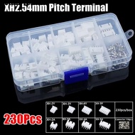 EUCALYTUSS 230Pcs 2.54mm Pitch Terminal, 2p 3p 4p 5pin XH2.54 Pin Connector,  Male And Female Housin