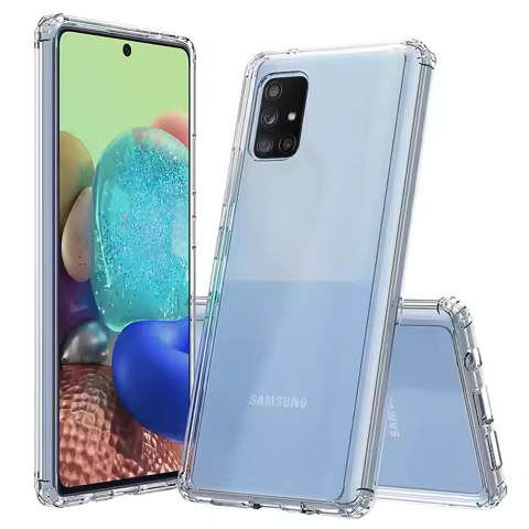 Transparent Case for Samsung Galaxy A51 5G Phone Cover Soft TPU Frame with Clear Hard Acrylic Back S
