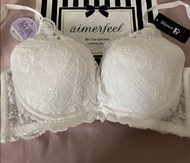 日本 Aimerfeel 蕾絲高腋下胸圍 內衣 6037-13 白色