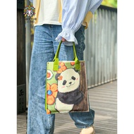 Panda Cultural Creative Flower Handbag Felt Gift Bag Souvenir Shopping Bag Chengdu Base Souvenir Han