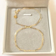 Pawnable 18K Saudi Gold Thin Paperclip Anklet