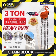 KING TOYO KT-CH3030 / 3050 3 Ton x 3 M / 3 Ton x 5M Chain Block Tugas Berat / Heavy Duty Chain Block