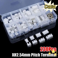 DALIA 230Pcs 2.54mm Pitch Terminal, XH2.54 2p 3p 4p 5pin Pin Connector, Male And Female 4 Value Hous