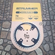 42T CHAINRING STRUMMER GEAR DISC 42T BCD 104 ROUND ALLOY BLACK